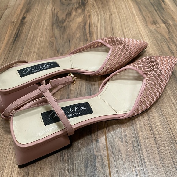 Charles and Keith Pink Mesh Ankle Strap Sandals, like Dior - Picture 2 of 5